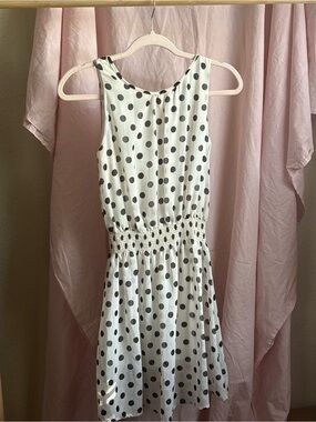 Fun & Flirt Black Polka Dot White Dress
